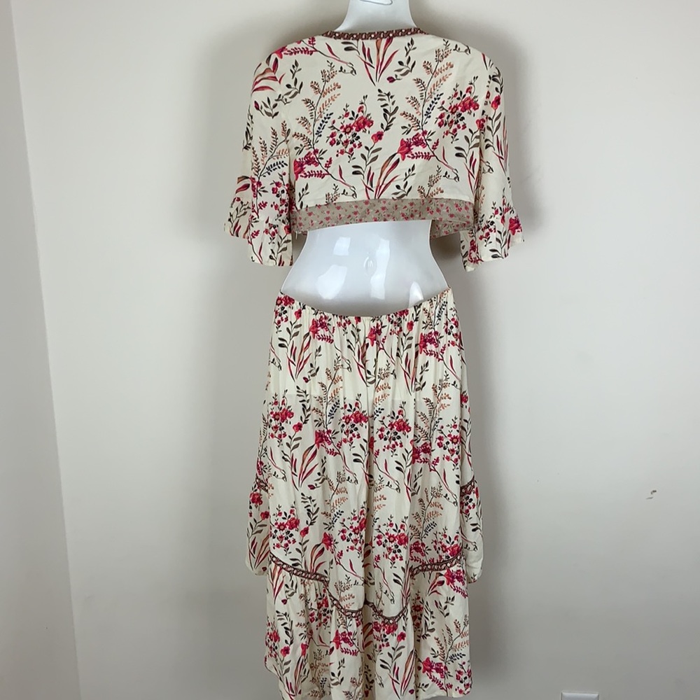 Floral Plunging Front Tie High Low Dress Size S - Picture 6 of 13